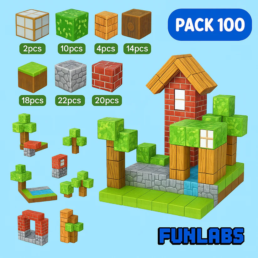 MagiCrea Blocks - Aprendizaje Montessori (100 pcs)